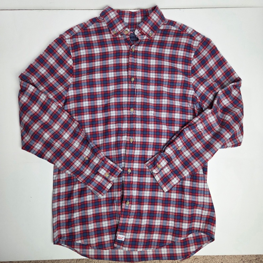 Vineyard Vines Classic Fit Murray Plaid Button Up Shirt Size Medium Flannel